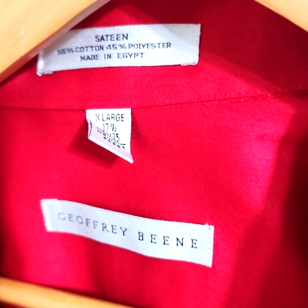 Men Dress shirt Dark Red 17 1/2 neck